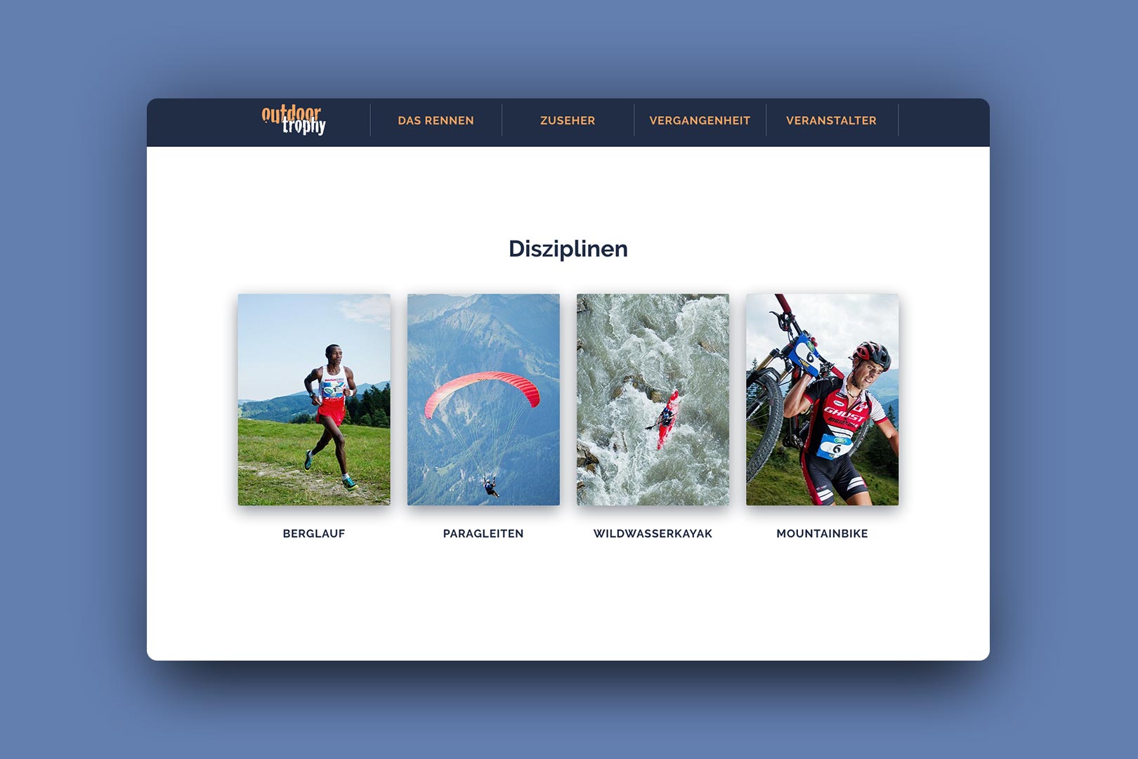 Disziplinen, Website, outdoortrophy, Bernhard Hafele