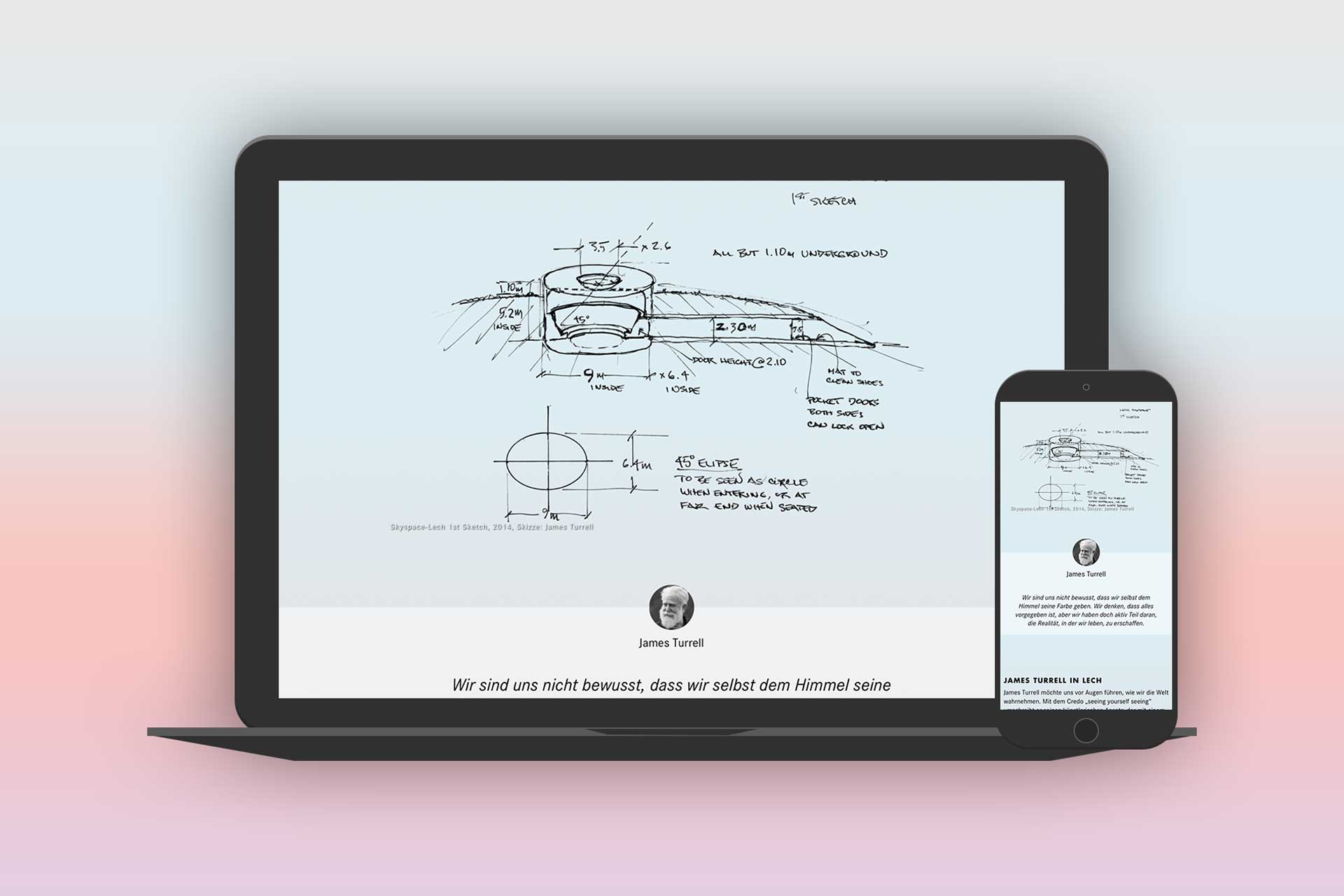 Designdetails, Webdesign skyspace Lech, UI, UX, Web, James Turrell, Kunst, Bernhard Hafele